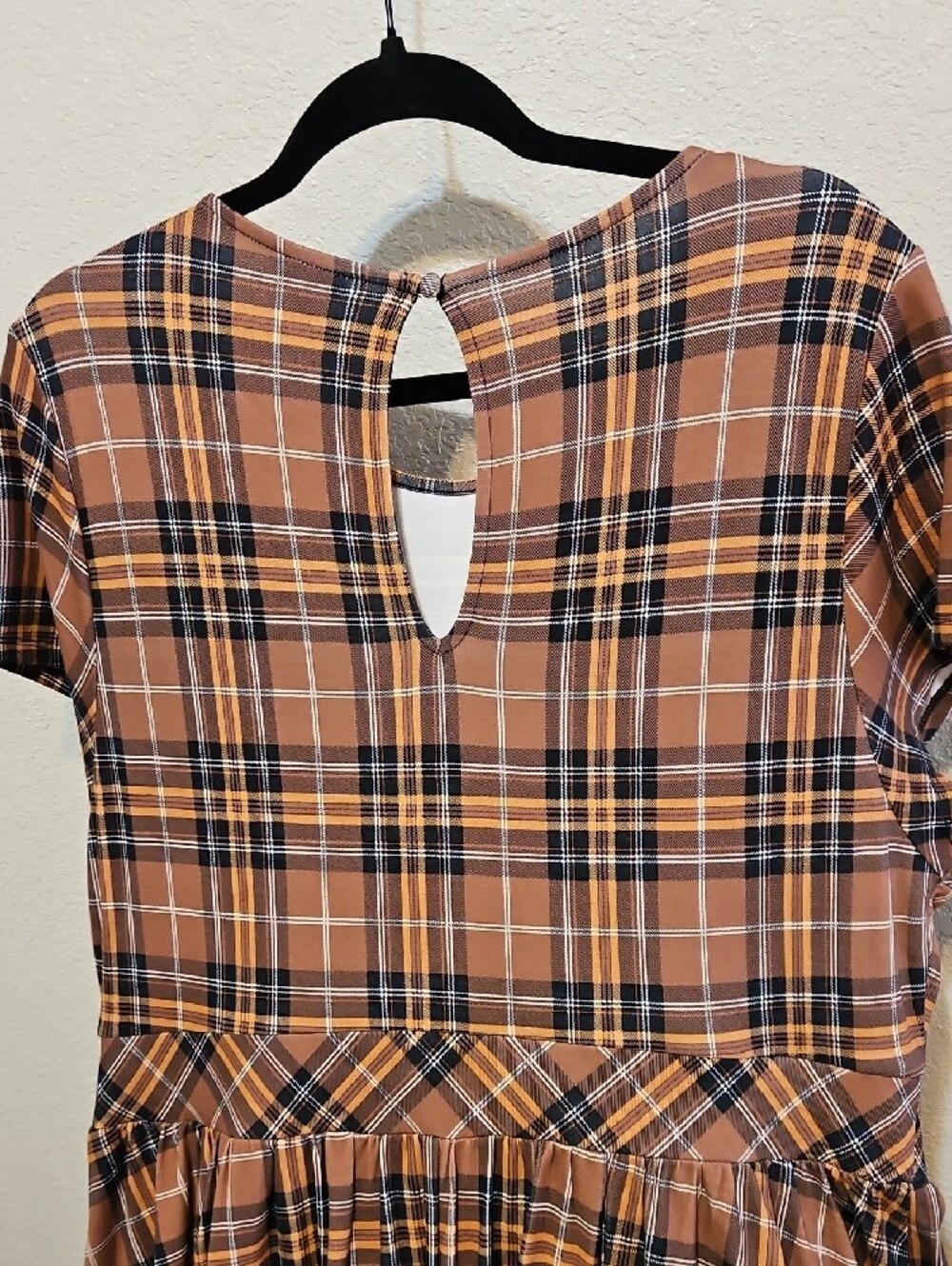 torrid Tan & Black Plaid Fit-and-Flare Midi Dress - Picture 6 of 9